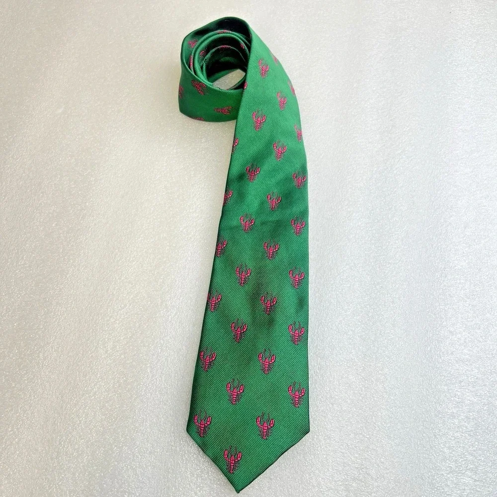 Polo Ralph Lauren Junior Hand Made in Italy 100% Silk Green Necktie with Lobster